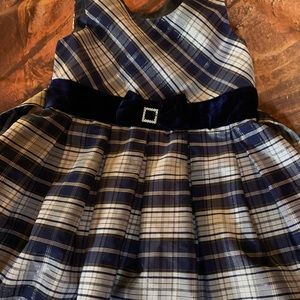 Holiday Dress: Blue plaid size 6